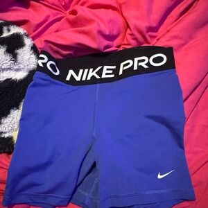 Nike Pro Royal Blue Shorts with Black Waistband